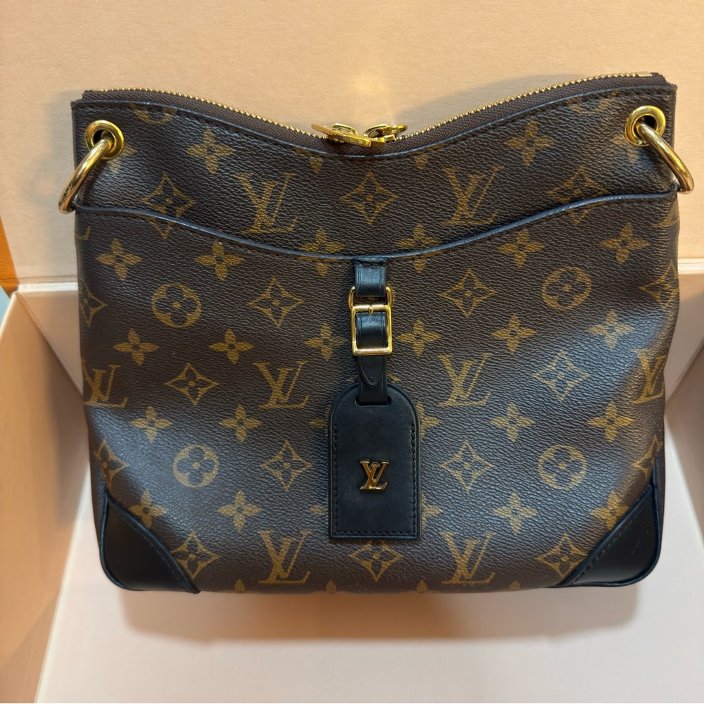 Louis Vuitton Monogram Shoulder Bag in Black and Brown